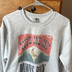 Gildan Gray and Red Heavy Blend Sweatshirt